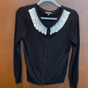 Black cardigan sweater